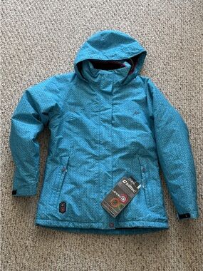 Kids Waterproof Teal Hooded Raincoat by Killtec